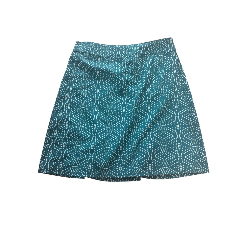 Rip‎ Skirt Women's Small Teal Green White Print A-Line Casual Skirt